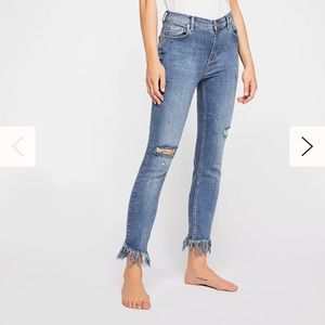 Free People Great Heights Frayed Skinny Jeans